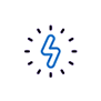 אייקון בצורת ברק המתאר את חיזוי קרינה בתוך צורת הלוגו מני סגל